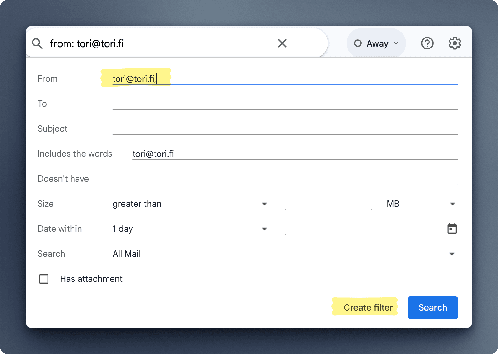 Gmail Search