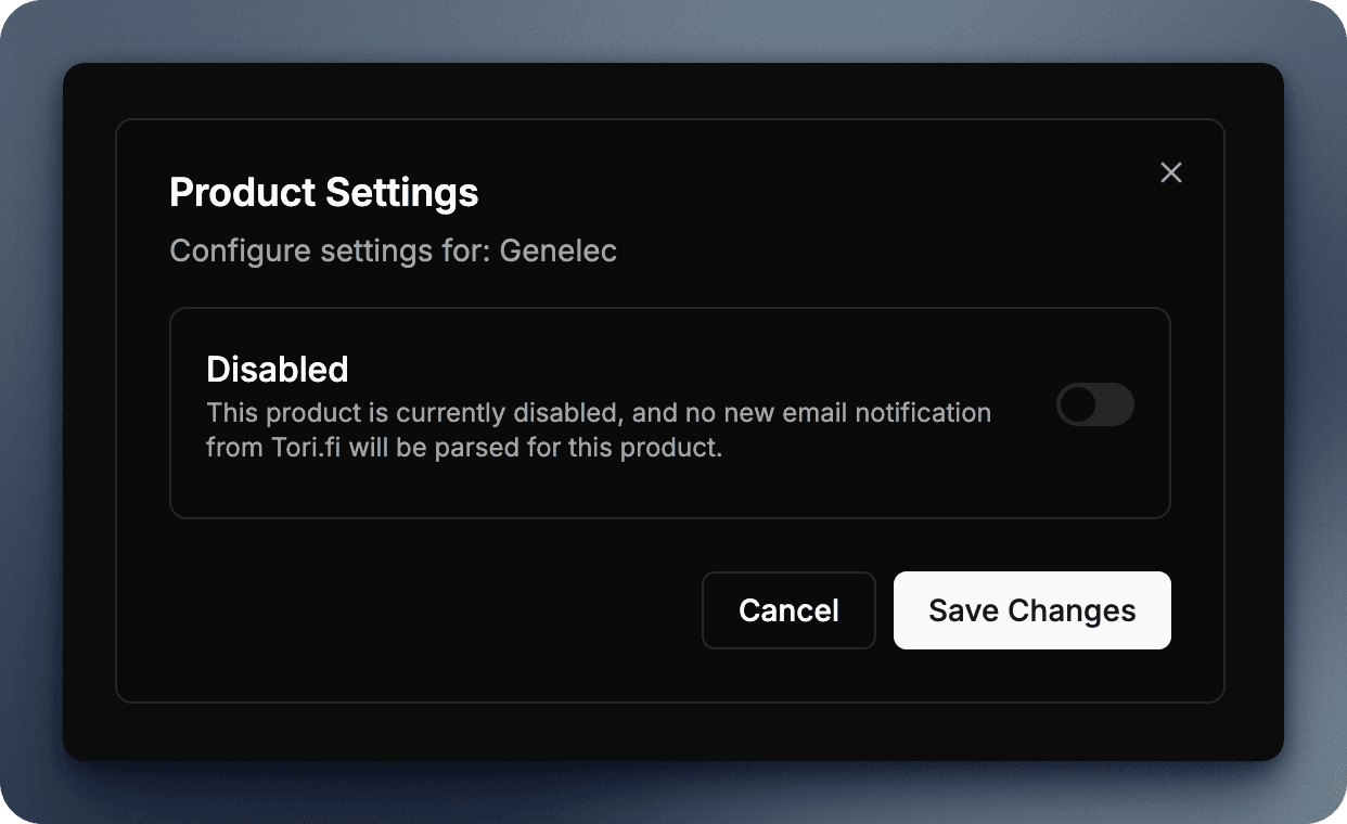 Bettertori Settings Menu